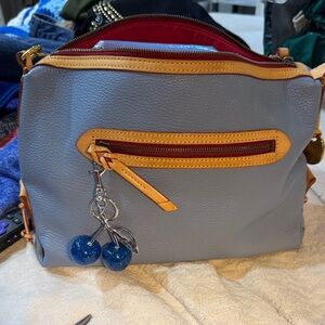 Dooney & Bourke Slate Blue and Tan Crossbody Bag